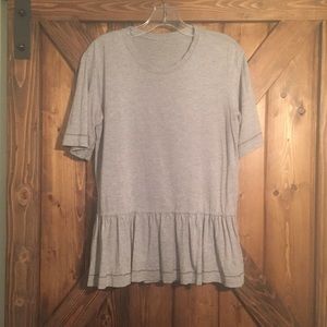 Lululemon Gray Ruffle Bottom Short Sleeve Tee